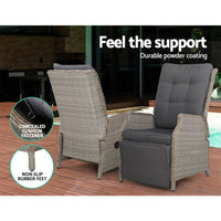 Sun lounge Setting Recliner Chair Outdoor Furniture Patio Wicker Sofa Kings Warehouse 