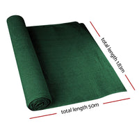Sun Shade Cloth Shadecloth Sail Roll Mesh Outdoor 50% UV 1.83x50m Green End of Season Clearance Kings Warehouse 