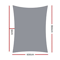 Sun Shade Sail Cloth Shadecloth Outdoor Canopy Rectangle 280gsm 6x8m End of Season Clearance Kings Warehouse 