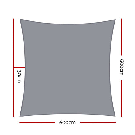 Sun Shade Sail Cloth Shadecloth Outdoor Canopy Square 280gsm 6x6m End of Season Clearance Kings Warehouse 