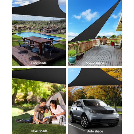 Sun Shade Sail Cloth Shadecloth Outdoor Canopy Triangle 280gsm 5x5x5m Aussie Backyard Blitz Kings Warehouse 