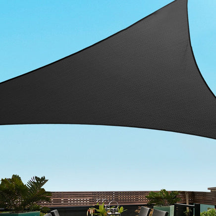Sun Shade Sail Cloth Shadecloth Outdoor Canopy Triangle 280gsm 5x5x5m Aussie Backyard Blitz Kings Warehouse 