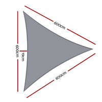 Sun Shade Sail Cloth Shadecloth Outdoor Canopy Triangle 280gsm 6x6x6m Aussie Backyard Blitz Kings Warehouse 
