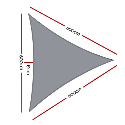Sun Shade Sail Cloth Shadecloth Outdoor Canopy Triangle 280gsm 6x6x6m Aussie Backyard Blitz Kings Warehouse 