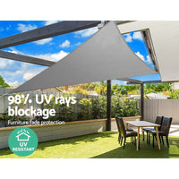 Sun Shade Sail Cloth Shadecloth Outdoor Canopy Triangle 280gsm 6x6x6m Aussie Backyard Blitz Kings Warehouse 