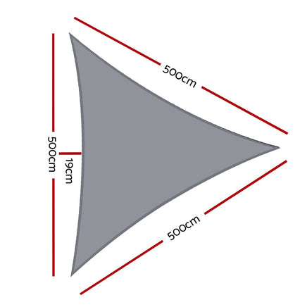 Sun Shade Sail Shadecloth Outdoor 280gsm 5x5x5m Aussie Backyard Blitz Kings Warehouse 