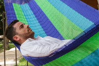 Mayan Legacy Queen Size Super Nylon Mexican Hammock in Oceanica Colour