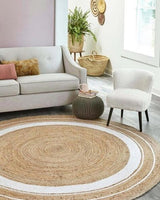 Sustainable Jute Round Rug | Decorative Floor 120 cm Rug EOFY Kings Warehouse 