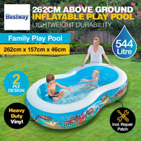 Swimming Pool Above Ground Inflatable Family Fun 262cm x 157cm x 46cm Kings Warehouse 