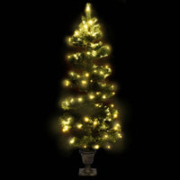 Swirl Christmas Tree with Pot and LEDs Green 120 cm PVC Kings Warehouse 