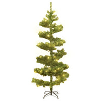 Swirl Christmas Tree with Stand and LEDs Green 180 cm PVC Kings Warehouse 