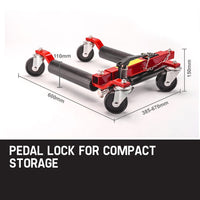 T-REX 4x 12 Vehicle Positioning Jacks - Wheel Dollies Car Go Dolly Jack Skates Kings Warehouse 