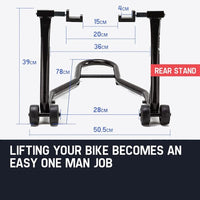 T-REX Motorcycle Stands Front & Rear Heavy-Duty Motorbike Lift Paddock Steel Auto Accessories Kings Warehouse 