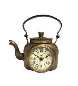 Table Clock - Old Brass Tea Kettle Kings Warehouse