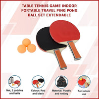 Table Tennis Game Indoor Portable Travel Ping Pong Ball Set Extendable Gift & Novelty Kings Warehouse 