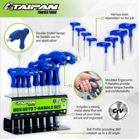 Taipan 8PCE T-Handle Set Double Ended Hex Keys Premium Quality Steel Kings Warehouse 