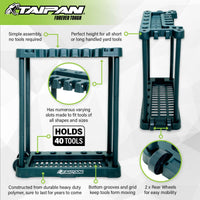 Taipan Garden Tool Organiser 40 Tool Capacity Mobile Portable Space Saving Kings Warehouse 