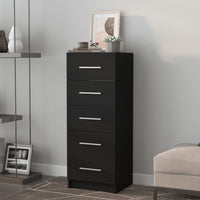 Tall Drawer Chest Black 41x35x106 cm Engineered Wood bedroom furniture Kings Warehouse 