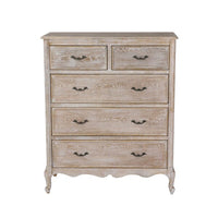 Tallboy Oak Wood Plywood Veneer White Washed Finish Storage Drawers Furniture Kings Warehouse 