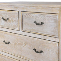 Tallboy Oak Wood Plywood Veneer White Washed Finish Storage Drawers Furniture Kings Warehouse 