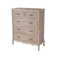 Tallboy Oak Wood Plywood Veneer White Washed Finish Storage Drawers Furniture Kings Warehouse 