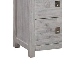 Tallboy with 5 Storage Drawers in Cloud White Ash Color with Solid Acacia Wooden Frame Furniture Kings Warehouse 