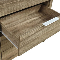 Tallboy with 5 Storage Drawers Natural Wood like MDF in Oak Colour Furniture Kings Warehouse 