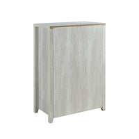 Tallboy with 5 Storage Drawers Natural Wood like MDF in White Ash Colour Furniture Kings Warehouse 