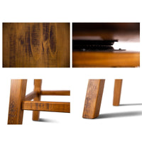 Teasel Bar Chair Stools Barstool Dining Solid Pine Timber Wood - Rustic Oak bar stools Kings Warehouse 