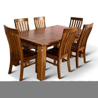 Teasel Dining Table 180cm Solid Pine Timber Wood Furniture - Rustic Oak dining Kings Warehouse 