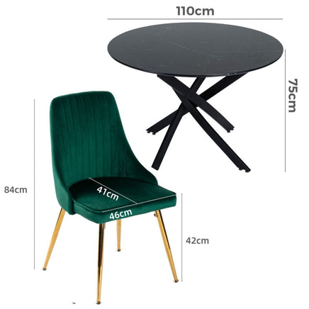 The Velvet Marble Table and Chair Set Furniture Kings Warehouse 