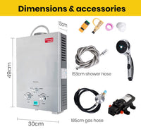 Thermomate Outdoor Water Heater Gas Camping Hot Portable Tankless Shower Pump Kings Warehouse 