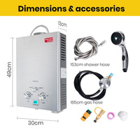 Thermomate Outdoor Water Heater Gas Camping Portable Tankless Hot Shower Kings Warehouse 