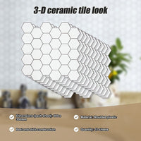 Tiles 3D Peel and Stick Wall Tile Hexagon White (30cm x 30cm x 10 sheets) Home & Garden Kings Warehouse 