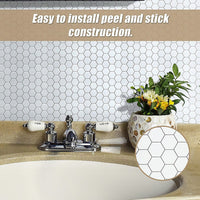 Tiles 3D Peel and Stick Wall Tile Hexagon White (30cm x 30cm x 10 sheets) Home & Garden Kings Warehouse 