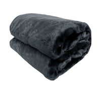 Titan Charcoal Faux Fur Throw Rug 127 x 152 cm Home & Garden Kings Warehouse 