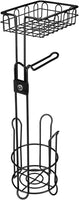 Toilet Paper Holder Stand and Storage Dispenser with Shelf for Bathroom Kings Warehouse 