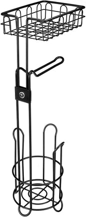 Toilet Paper Holder Stand and Storage Dispenser with Shelf for Bathroom Kings Warehouse 