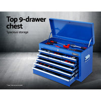 Tool Chest and Trolley Box Cabinet 16 Drawers Cart Garage Storage Blue The Ultimate Christmas Gift Guide Kings Warehouse 