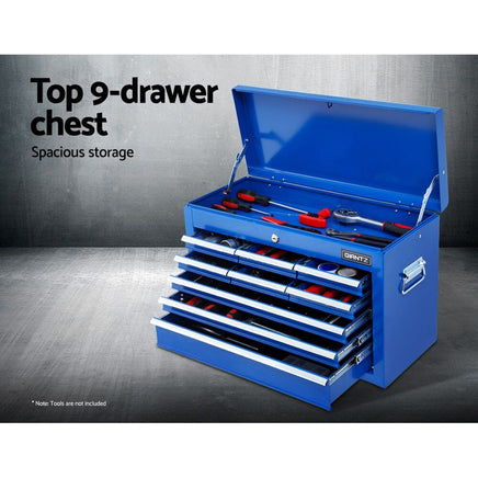 Tool Chest and Trolley Box Cabinet 16 Drawers Cart Garage Storage Blue The Ultimate Christmas Gift Guide Kings Warehouse 