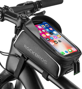 Top Tube Bike Bag With Phone Case Holder Plastic Cover for MTB Mountain Road Commuter Ebike Tourer or Scooter Rockbros Kings Warehouse