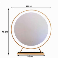 Touch Screen Table Desktop LED Light Vanity Mirror Makeup Mirror Round Mirror 40cm Home & Garden Kings Warehouse 