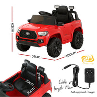 Toyota Ride On Car Kids Electric Toy Cars Tacoma Off Road Jeep 12V Battery Red Big Baby Bazaar Kings Warehouse 