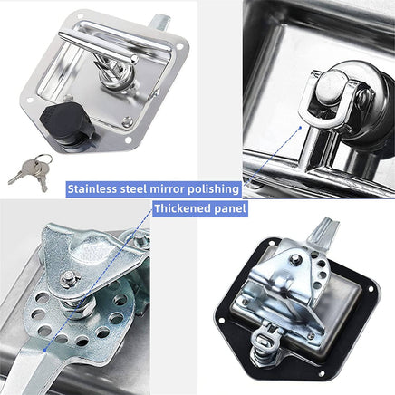 Trailer Door Latch Rv Door Tool Box Lock Gasket T-Handle with Keys 304 Stainless Steel Kings Warehouse 