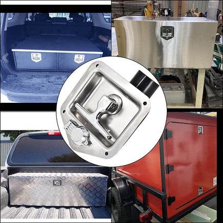 Trailer Door Latch Rv Door Tool Box Lock Gasket T-Handle with Keys 304 Stainless Steel Kings Warehouse 