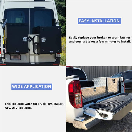 Trailer Door Latch Rv Door Tool Box Lock Gasket T-Handle with Keys 304 Stainless Steel Kings Warehouse 