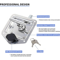 Trailer Door Latch Rv Door Tool Box Lock Gasket T-Handle with Keys 304 Stainless Steel Kings Warehouse 