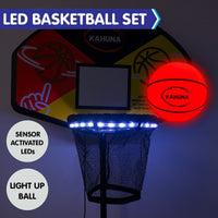 Trampoline Led Basketball Hoop Set With Light-up Ball Kings Warehouse 