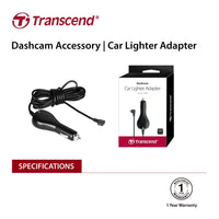 TRANSCEND TS-DPL2 Car Lighter Adapter for DrivePro, Micro-B (For DP230 / DP130 / DP110) Kings Warehouse 