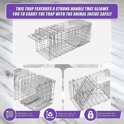 Trap Humane Possum Cage Live Animal Safe Catch Rabbit Cat Hare Fox Bird Pet Care Kings Warehouse 